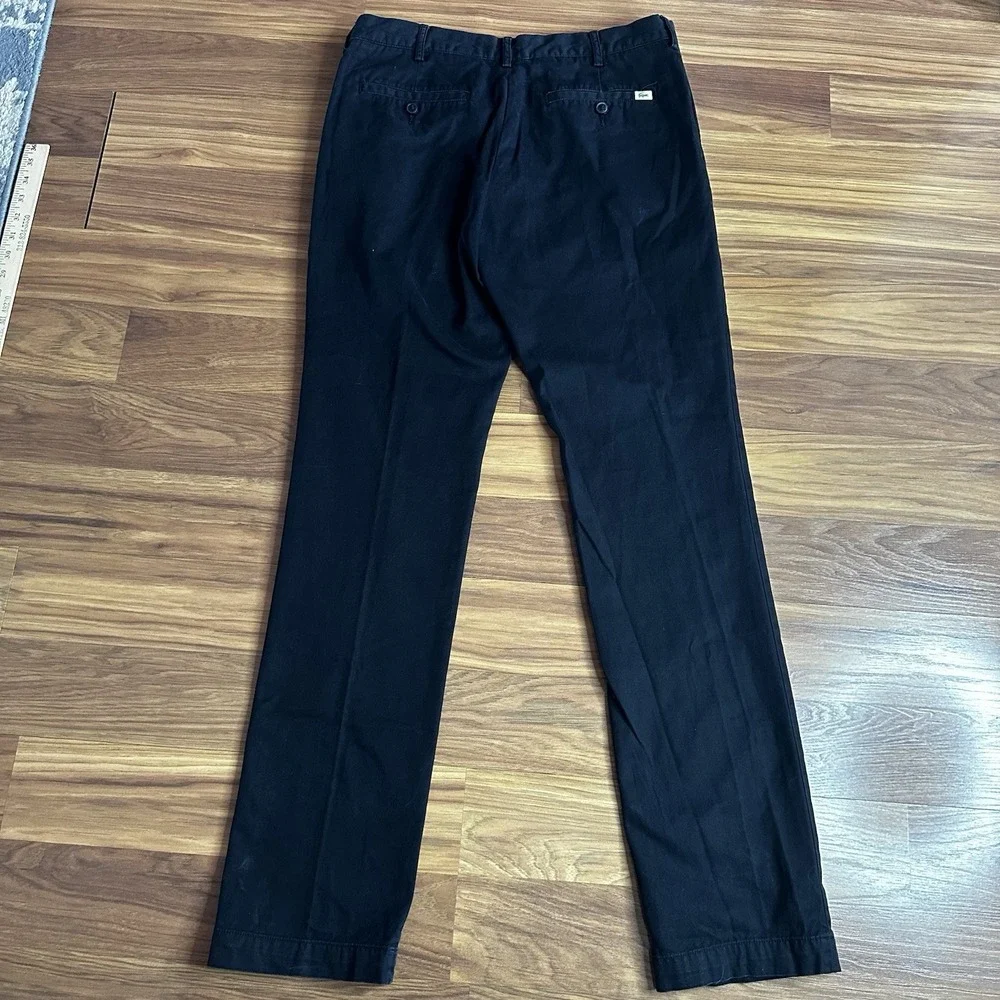 Lacoste Chino Pants Mens 32x34 Black Regular Fit Cotton Preppy Golf Work Casual